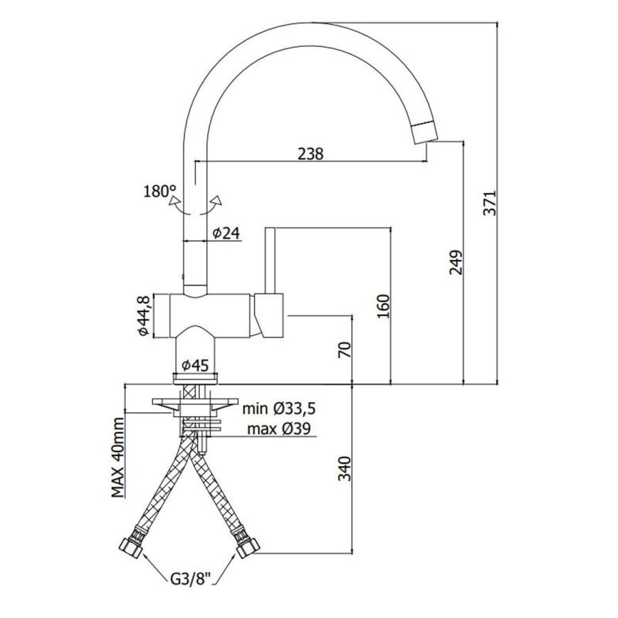 Paffoni - izlietnes jaucējkrāns LIGHT, birstotā zelta apdare