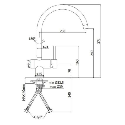 Paffoni - izlietnes jaucējkrāns LIGHT, birstotā zelta apdare