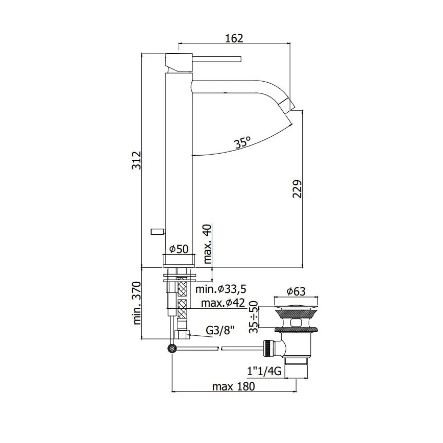 Paffoni - izlietnes jaucējkrāns LIGHT + izplūdes komplekts, sukāta zelta apdare