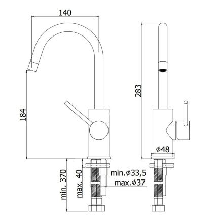 Paffoni - Izlietnes jaucējkrāns LIGHT melns