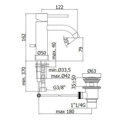 Paffoni - izlietnes jaucējkrāns LIGHT, nerūsējošā tērauda