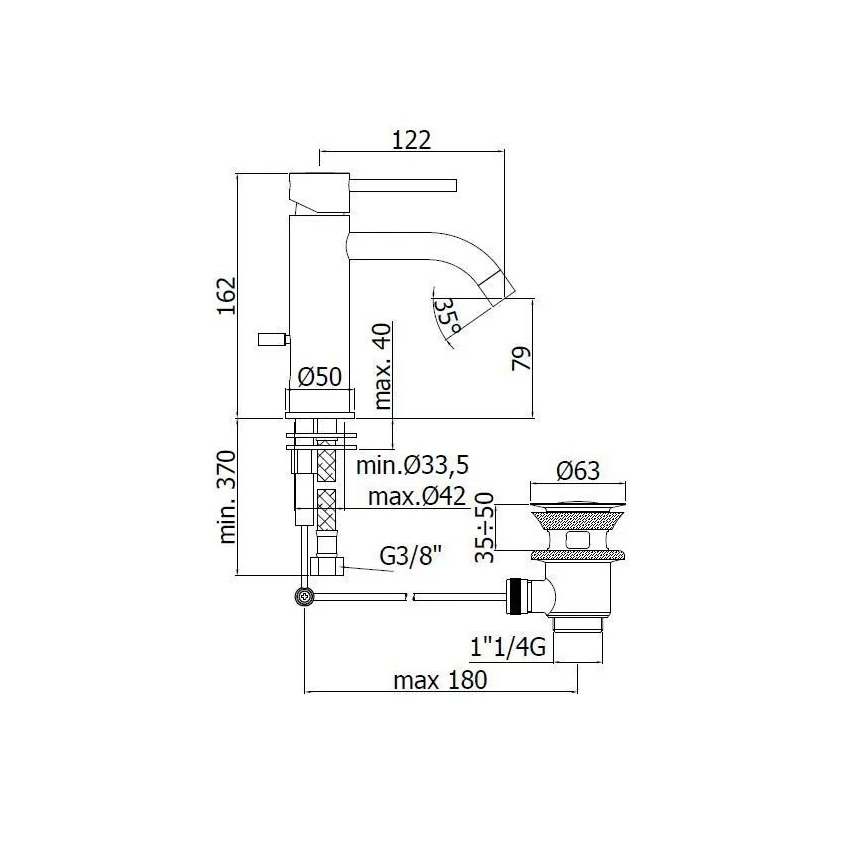 Paffoni - izlietnes jaucējkrāns LIGHT, nerūsējošā tērauda