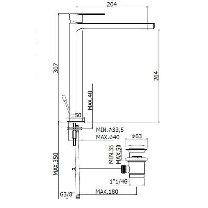 Paffoni - Izlietnes jaucējkrāns + noteces komplekts TANGO spīdīgs hroms