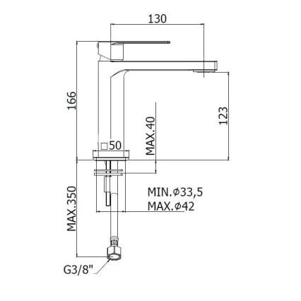 Paffoni - izlietnes jaucējkrāns TANGO no nerūsējošā tērauda
