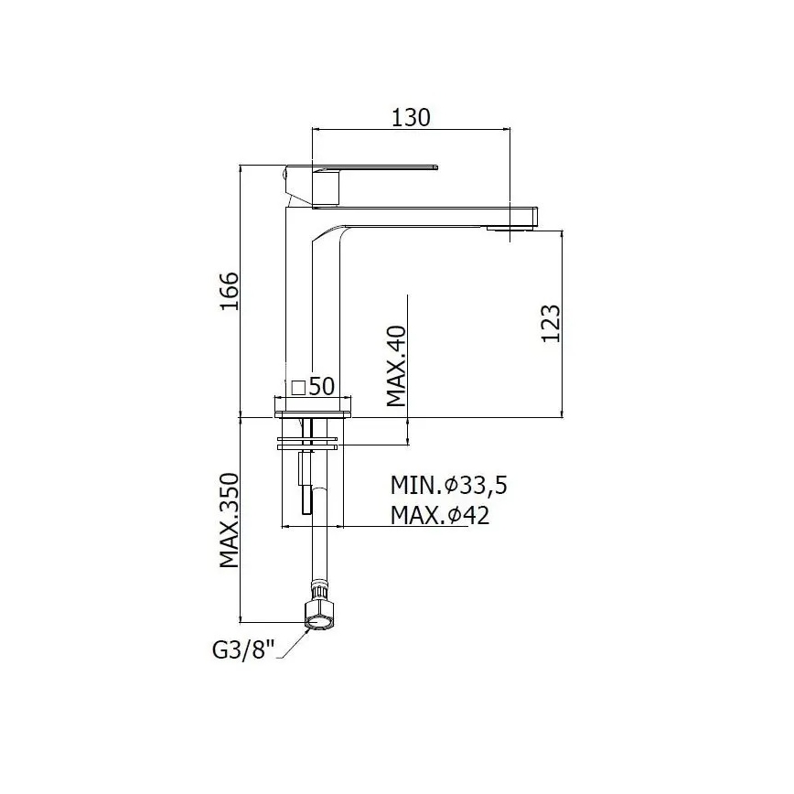Paffoni - izlietnes jaucējkrāns TANGO no nerūsējošā tērauda