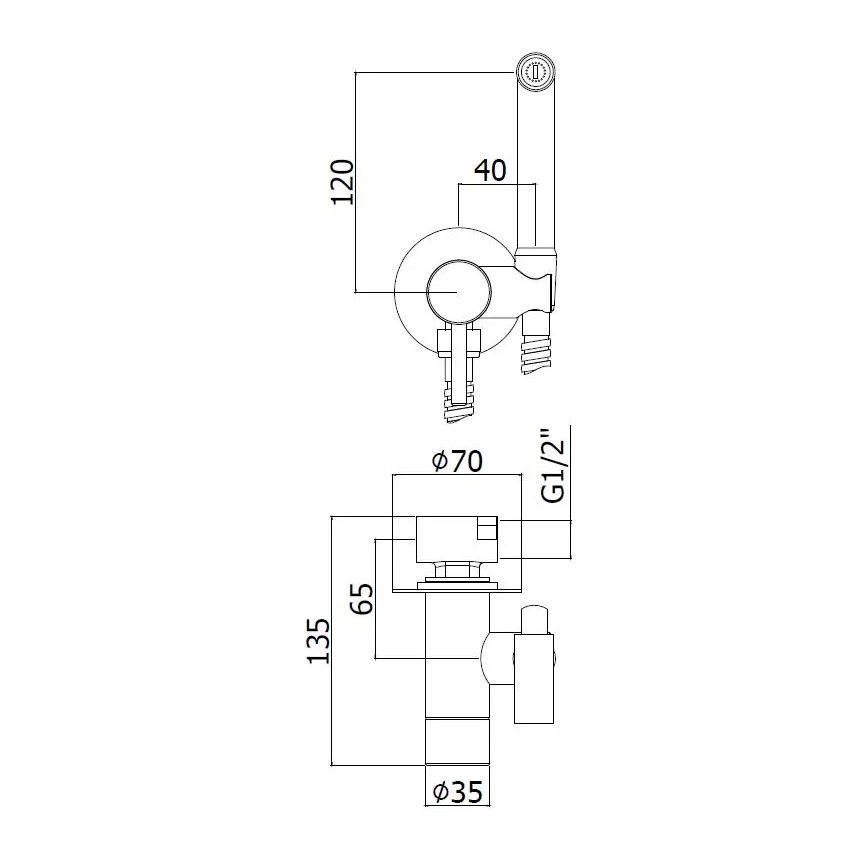 Paffoni - Sienas komplekts ar rokas bidē dušu slēptai uzstādīšanai KIT spīdīgs hroms