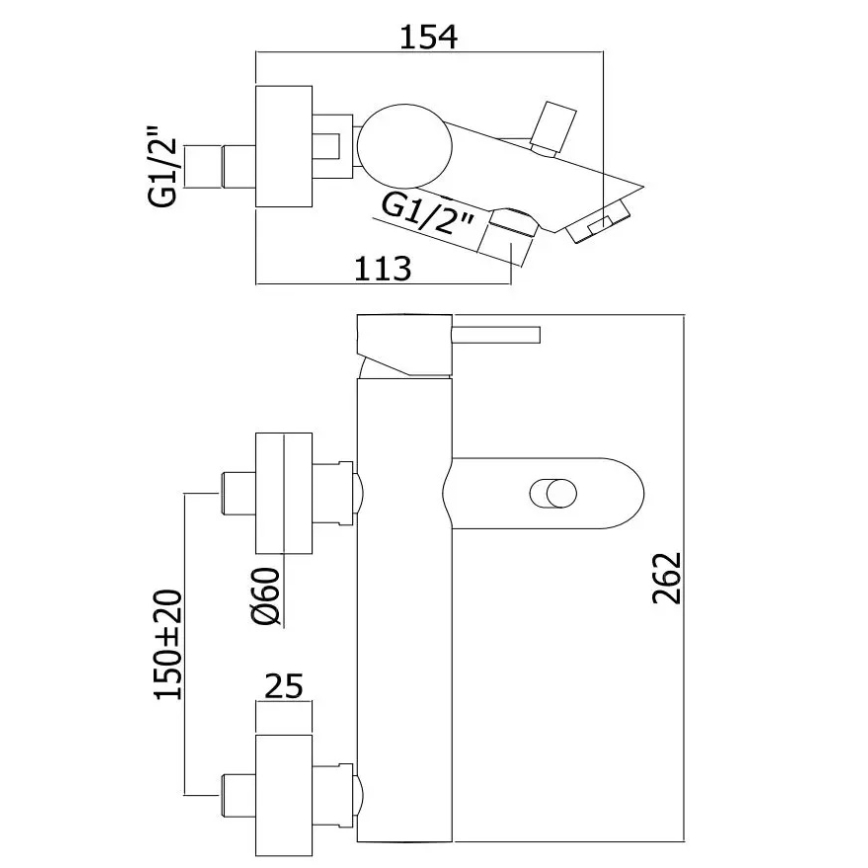 Paffoni LIGHT vannas komplekts ar jaucējkrānu, spīdīgs hroms