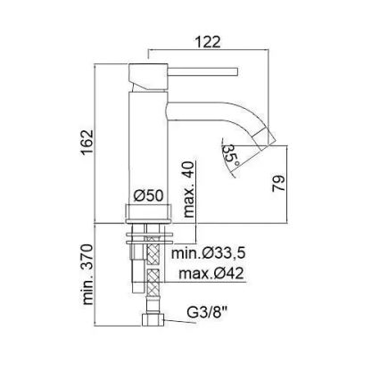 Paffoni - melns izlietnes jaucējkrāns LIGHT