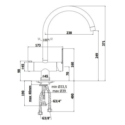 Paffoni - RINGO virtuves izlietnes jaucējkrāns, spīdīgs hroms