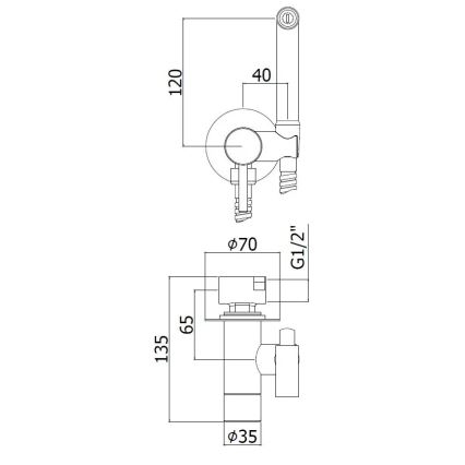 Paffoni - Sienas komplekts ar roku bidē dušas galviņu slēptai iebūvēšanai RINGO WEST, balts