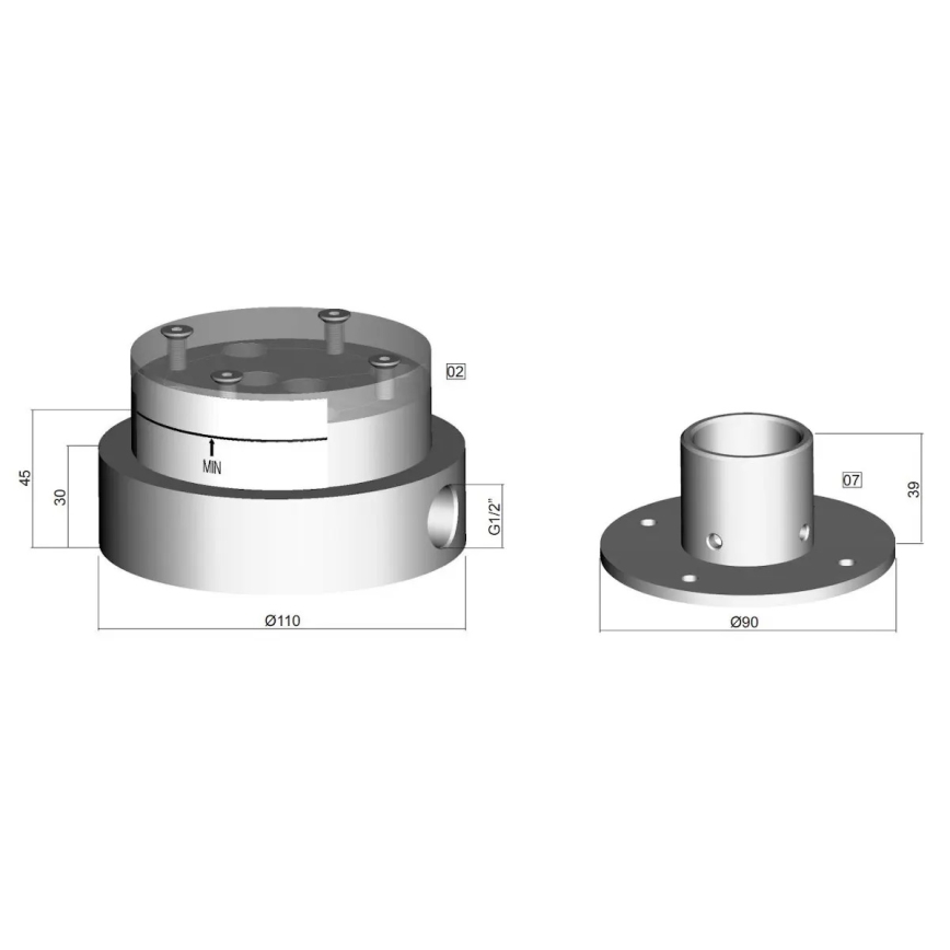 Paffoni - Uzstādīšanas korpuss grīdas vannas maisītājam LIGHT