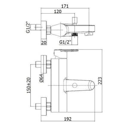 Paffoni - Vannas jaucējkrāns CANDY spīdīgs hroms