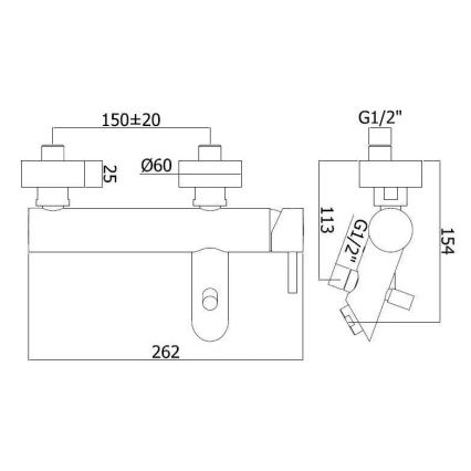 Paffoni - Vannas jaucējkrāns LIGHT no nerūsējošā tērauda