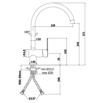 Paffoni - Virtuves izlietnes jaucējkrāns RINGO melns