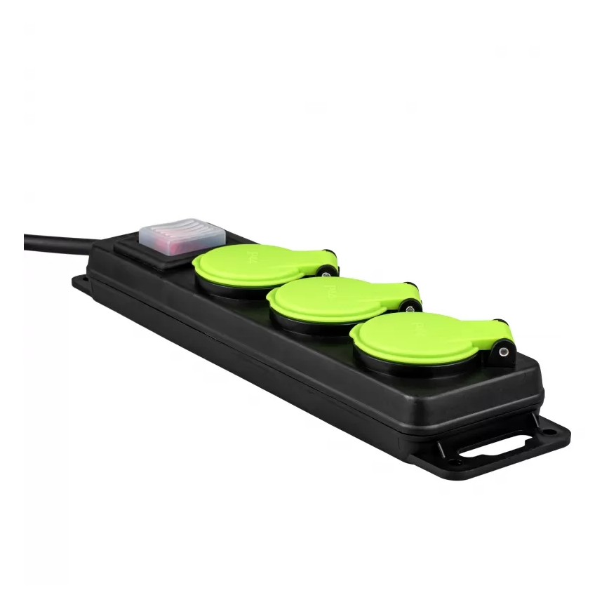 Pagarināmais kabelis ar slēdzi, 3 kontaktligzdas, 5 m, IP44