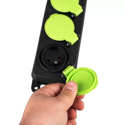 Pagarināmais kabelis ar slēdzi, 3 kontaktligzdas, 5 m, IP44