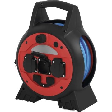 Pagarināmais kabelis uz spoles 3Z 20m sarkans/melns IP44