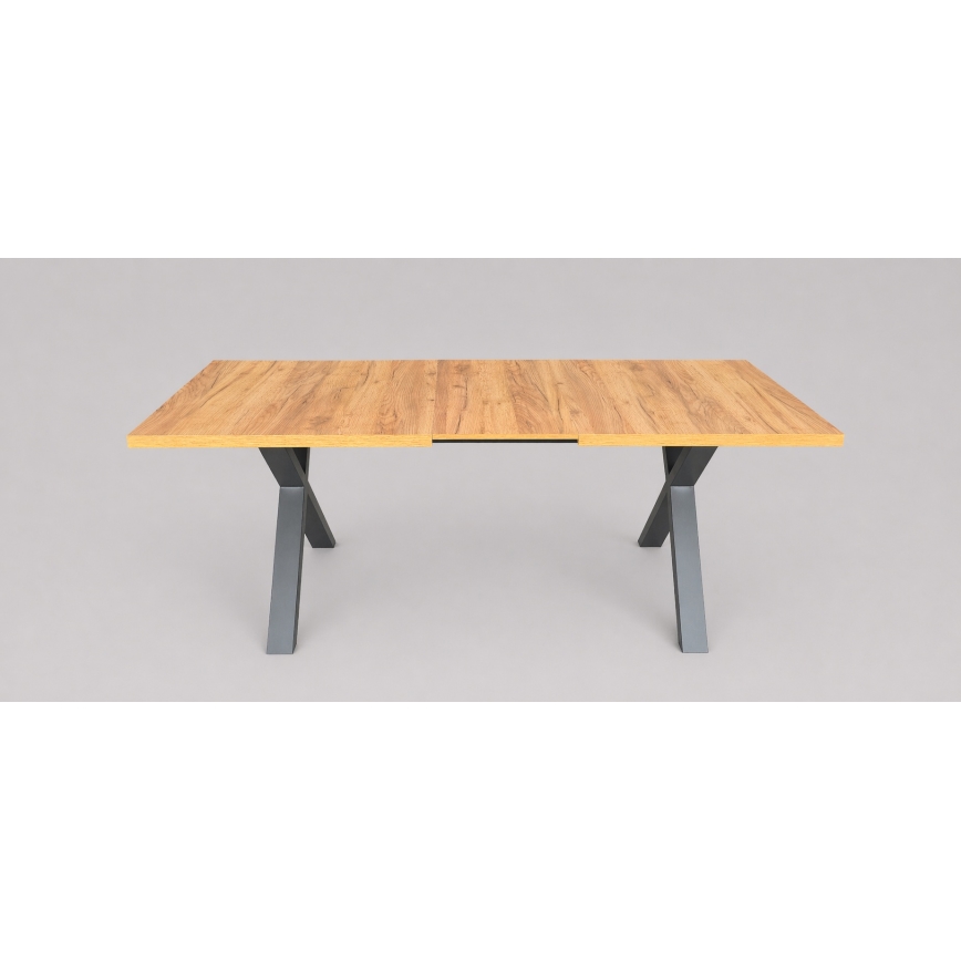 Pagarināms ēdamgalds DOMO 150/190x80 cm craft ozols/melns