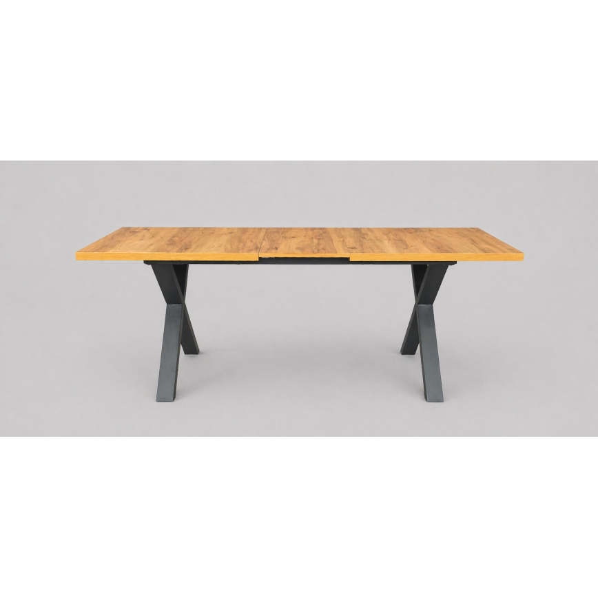 Pagarināms ēdamgalds DOMO 150/190x80 cm craft ozols/melns