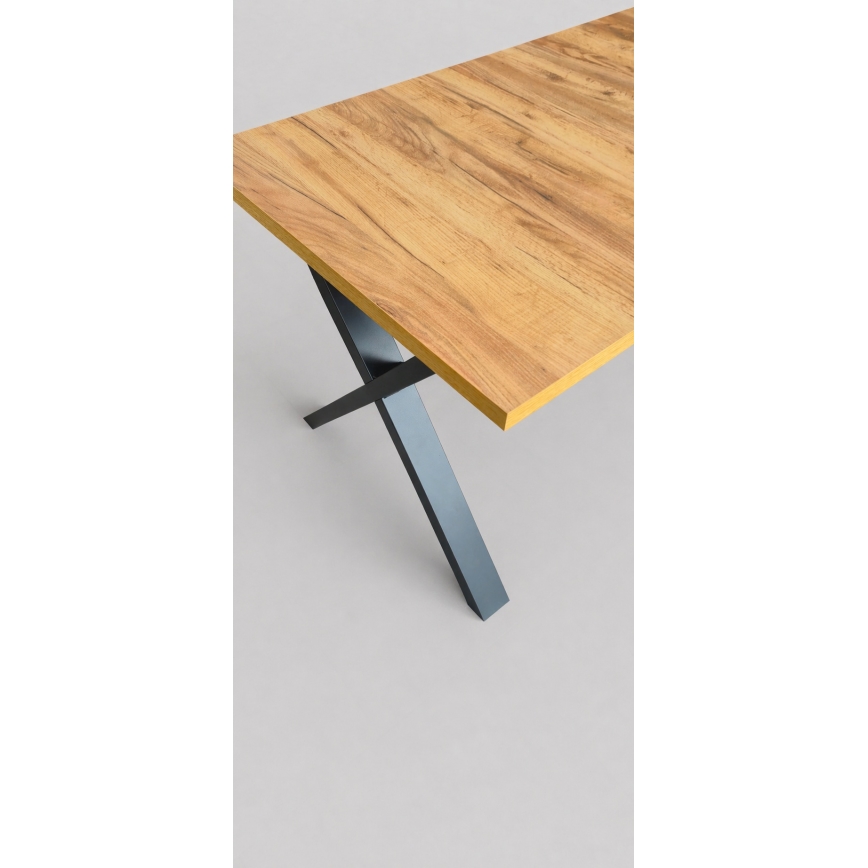Pagarināms ēdamgalds DOMO 150/190x80 cm craft ozols/melns