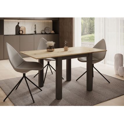 Pagarināms ēdamgalds ZARO 80/160x80 cm ozols artisan/melns