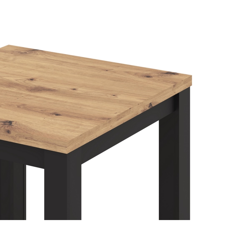 Pagarināms ēdamgalds ZARO 80/160x80 cm ozols artisan/melns