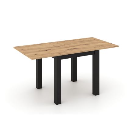 Pagarināms ēdamgalds ZARO 80/160x80 cm ozols artisan/melns