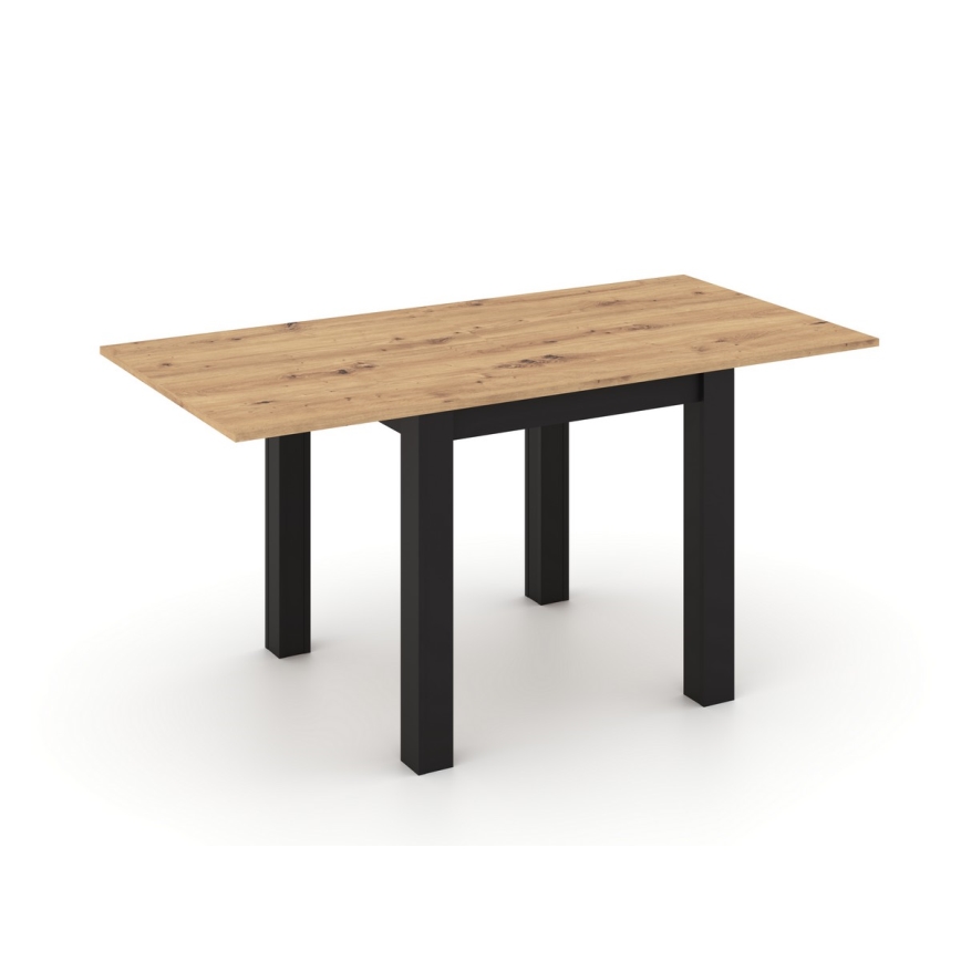 Pagarināms ēdamgalds ZARO 80/160x80 cm ozols artisan/melns