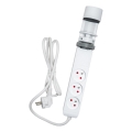 Pagarinātāja kabelis ar galda stiprinājumu 3 kontaktligzdas (E tips) + 2xUSB-A + 1xUSB-C 1,5m balts