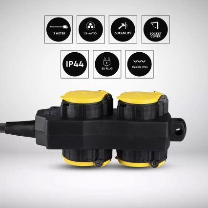 Pagarinātāja vads 4Z SCHUKO 3m IP44