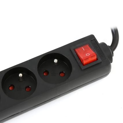 Pagarinātāja vads ar slēdzi 5Z Type E 1,5m melna
