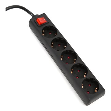Pagarinātāja vads ar slēdzi  5Z Type F 3m SCHUKO melns