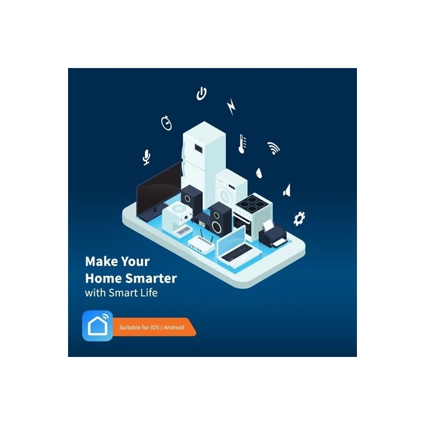 Pagarinātāja vads ar slēdzi SMART 1,8 m 4Z + 4xUSB Wi-Fi Tuya