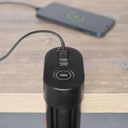 Pagarinātāja vads ar stiprinājumu pie galda 3Z + 3xUSB 1,5m melna
