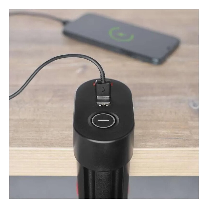 Pagarinātāja vads ar stiprinājumu pie galda 3Z + 3xUSB 1,5m melna
