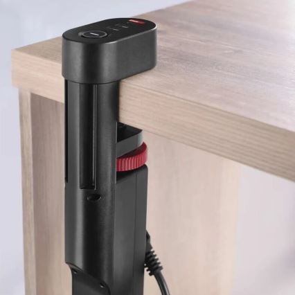 Pagarinātāja vads ar stiprinājumu pie galda 3Z + 3xUSB 1,5m melna
