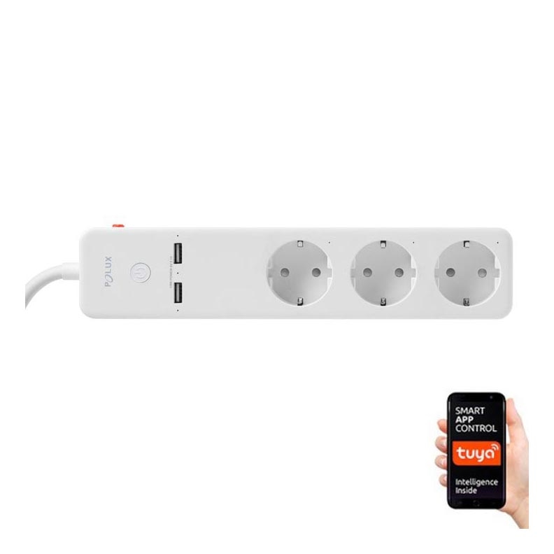 Pagarinātāja vads SMART ar slēdzi 1,5m + 2xUSB/Wi-Fi Tuya SCHUKO