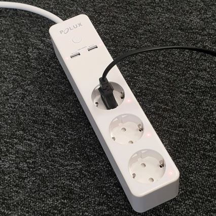 Pagarinātāja vads SMART ar slēdzi 1,5m + 2xUSB/Wi-Fi Tuya SCHUKO