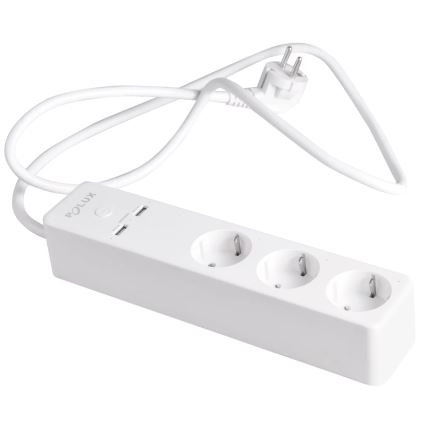 Pagarinātāja vads SMART ar slēdzi 1,5m + 2xUSB/Wi-Fi Tuya SCHUKO