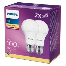 PAKA 2x LED Spuldze Philips A60 E27/13W/230V 2,700K