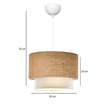 Pakabināms gaismeklis AYD 1xE27/15W/230V bēšs/balts