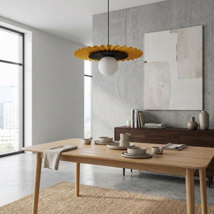 Pakaramā griestu lampa UMBRA uz vada, 1xG9/8W/230V, melna/oranžā