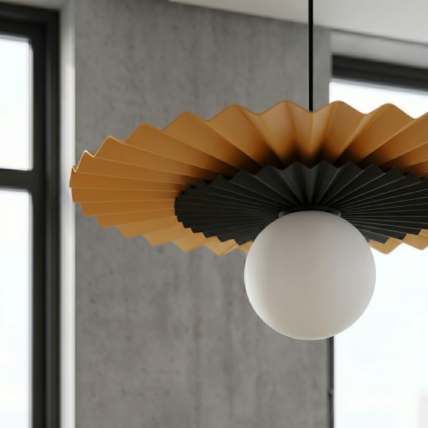 Pakaramā griestu lampa UMBRA uz vada, 1xG9/8W/230V, melna/oranžā