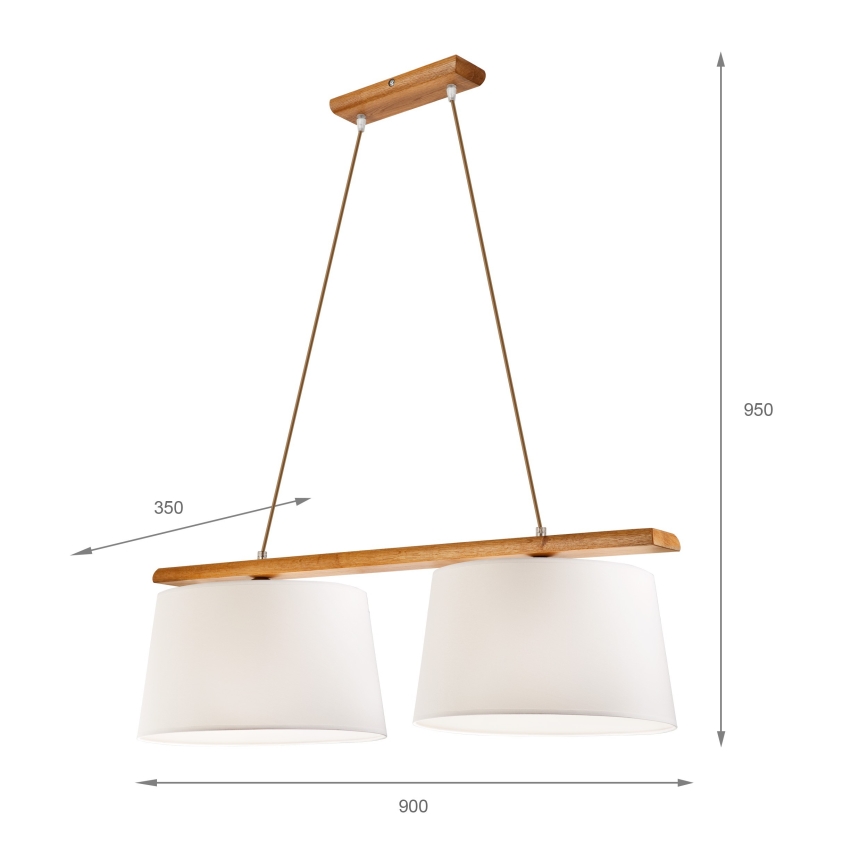 Pakaramā lampa AIDA 2xE27/60W/230V pr. 35 cm ozols