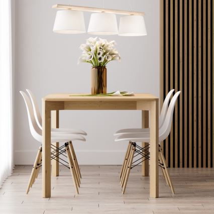 Pakaramā lampa AIDA, 3xE27/60W/230V, Ø 25 cm, ozols/balts