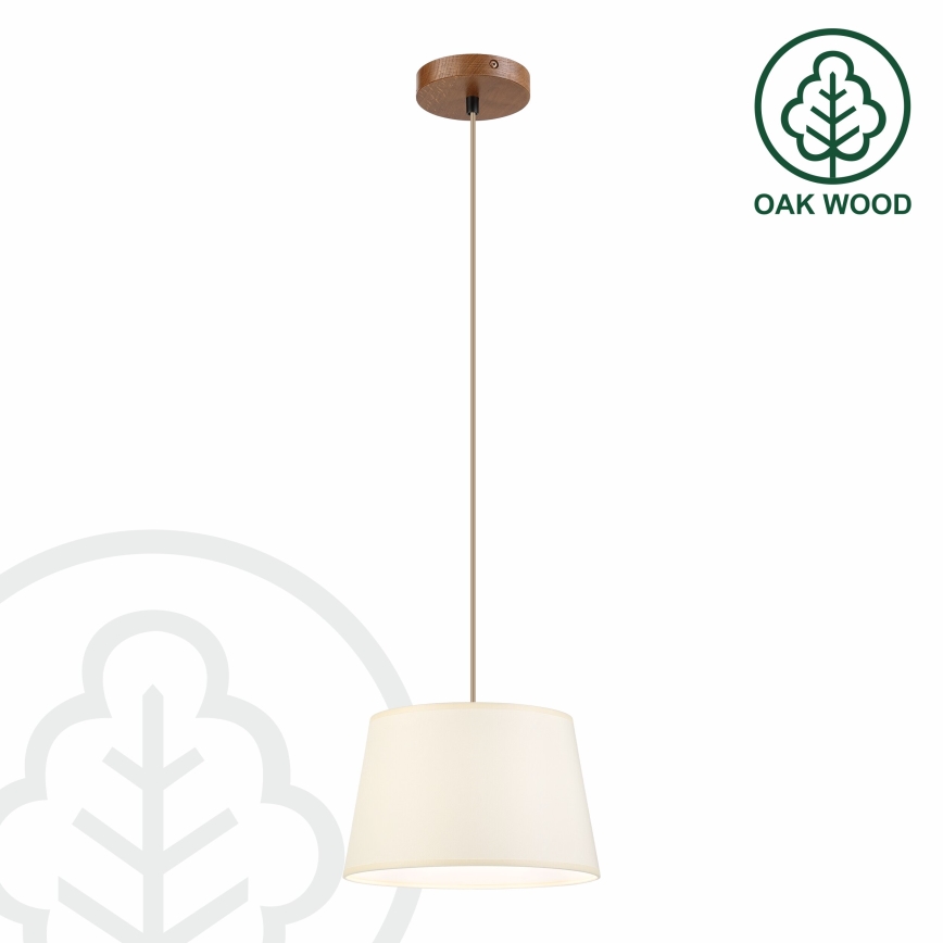Pakaramā lampa AIDA ar vadu, 1x E27/15W/230V, Ø 25 cm, ozols/krēms