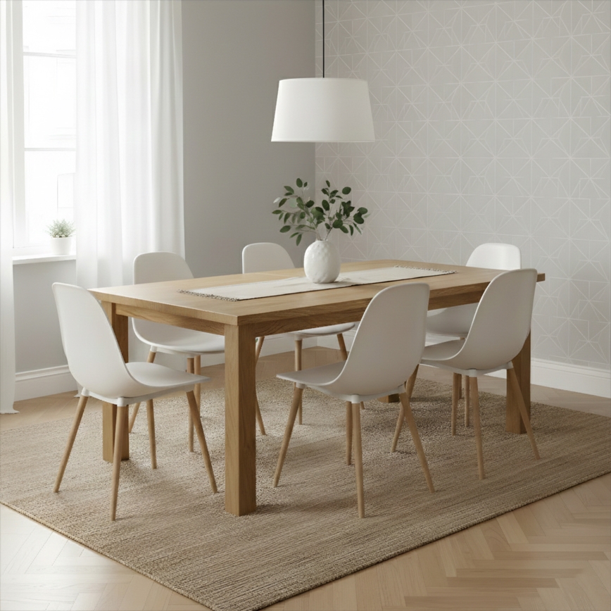 Pakaramā lampa AIDA ar vadu 1xE27/60W/230V Ø 35 cm ozols/valrieksts/balts