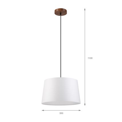 Pakaramā lampa AIDA ar vadu 1xE27/60W/230V Ø 35 cm ozols/valrieksts/balts