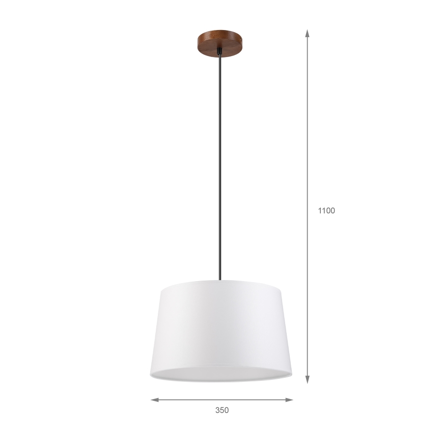 Pakaramā lampa AIDA ar vadu 1xE27/60W/230V Ø 35 cm ozols/valrieksts/balts