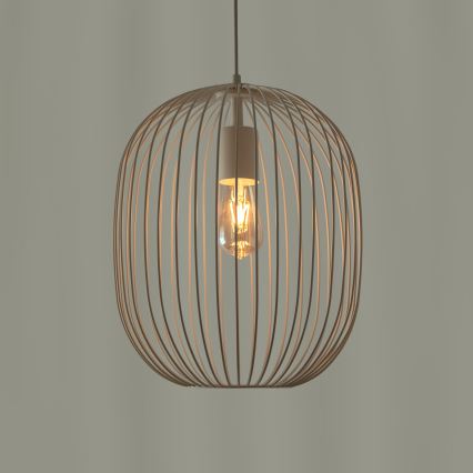 Pakaramā lampa ar kabeli OVELLA 1xE27/15W/230V Ø 34 cm krēmkrāsaina